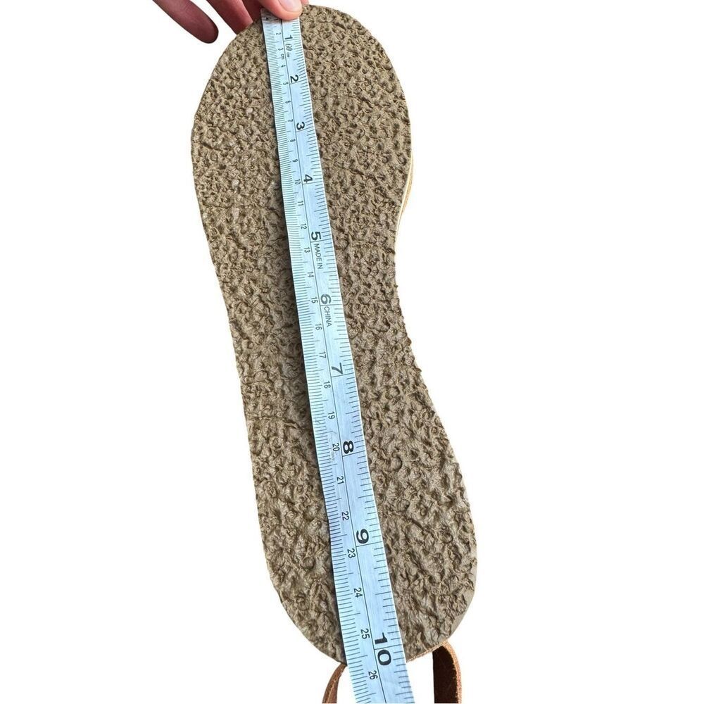Crupon Trevi Standard Tan Leather Minimalist Sandals 38 NWT - Picture 8 of 9